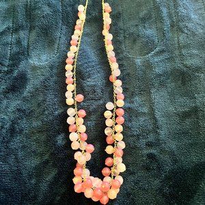 NWT! LOFT Long Gold and Pink Bead Necklace